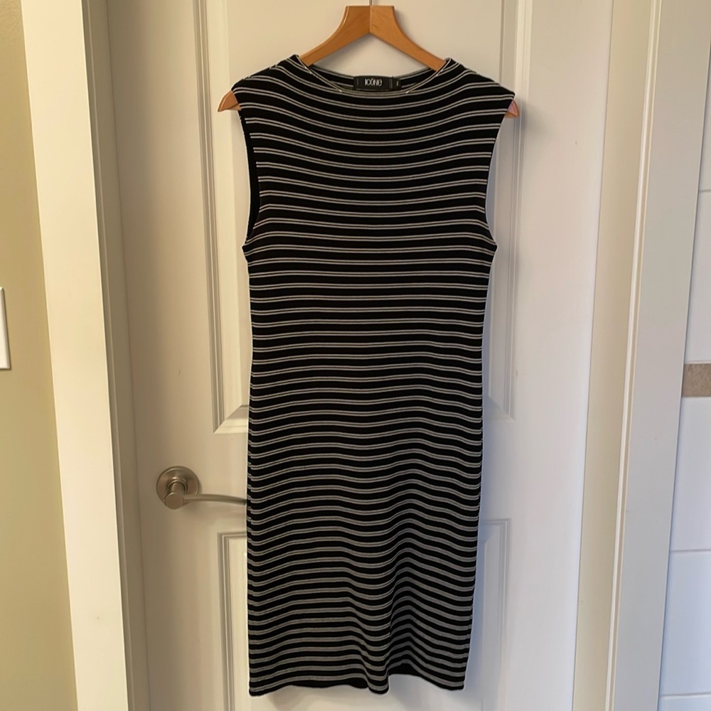 GUC Midi black and white stripes dress size L